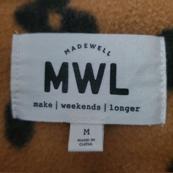 Madewell MWL Betterfleece Half-Zip Cheetah Print Sweatshirt Size M - Picture 3 of 5